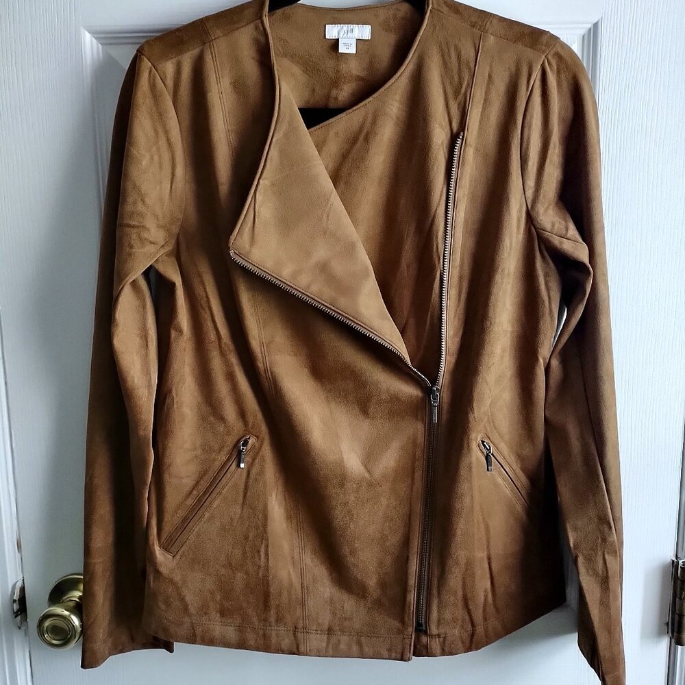 J Jill - faux suede moto jacket - style similar to WHBM jackets - NWOT - size XS